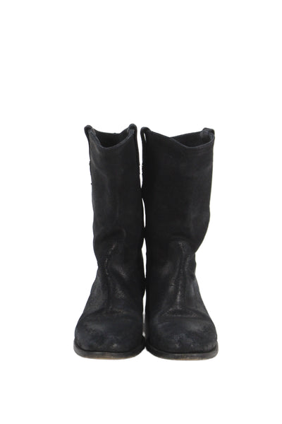 Jimmy Choo Womens Leather Pull On Western Ankle Boots Black Size 38 8