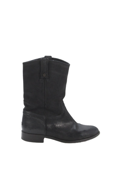 Jimmy Choo Womens Leather Pull On Western Ankle Boots Black Size 38 8