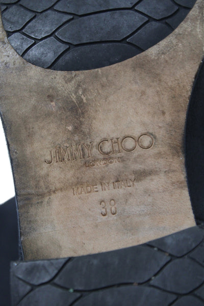 Jimmy Choo Womens Leather Pull On Western Ankle Boots Black Size 38 8