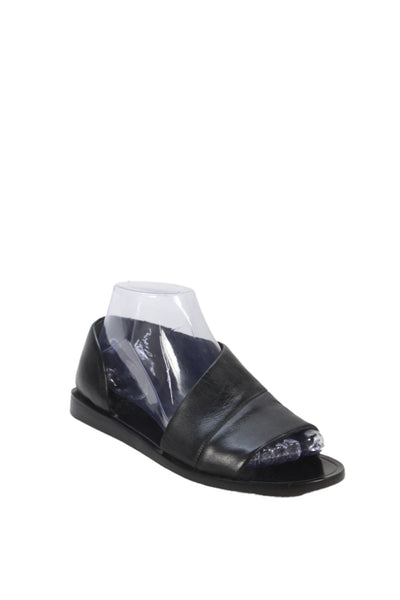 Vince Womens Leather Slide On Cut Out Sandals Black Size 7.5 Medium