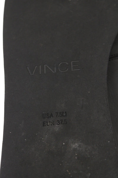 Vince Womens Leather Slide On Cut Out Sandals Black Size 7.5 Medium