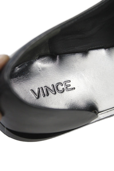 Vince Womens Leather Slide On Cut Out Sandals Black Size 7.5 Medium