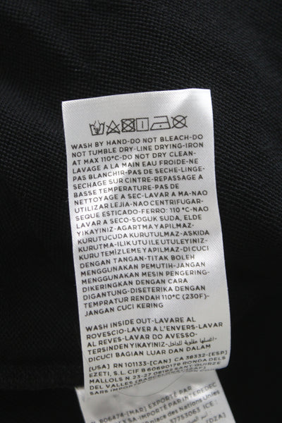 Zegna Mens Black 100% Wool Collared Polo Short Sleeve Size L