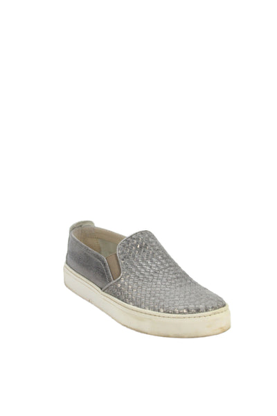 THE FLEXX Womens Woven Leather Slip On Low Top Sneakers Brown Size 9.5