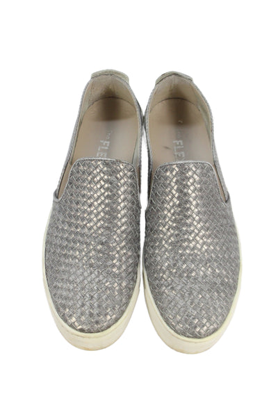 THE FLEXX Womens Woven Leather Slip On Low Top Sneakers Brown Size 9.5