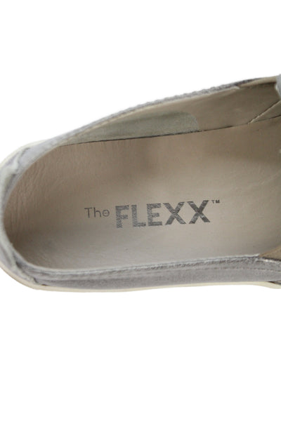 THE FLEXX Womens Woven Leather Slip On Low Top Sneakers Brown Size 9.5