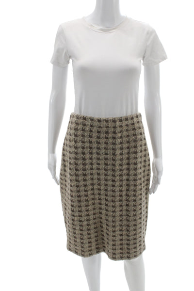St. John Collection By Marie Gray Women Straight Pencil Skirt Beige Wool Size 8