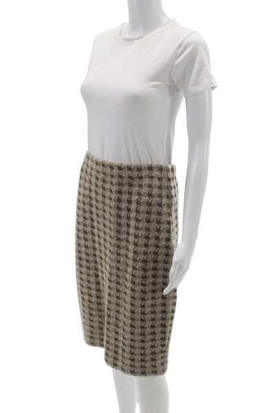 St. John Collection By Marie Gray Women Straight Pencil Skirt Beige Wool Size 8