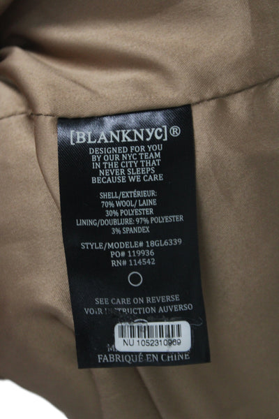 BLANKNYC Womens Beige Plaid Wool Western Basic Jacket Long Sleeve Size XS