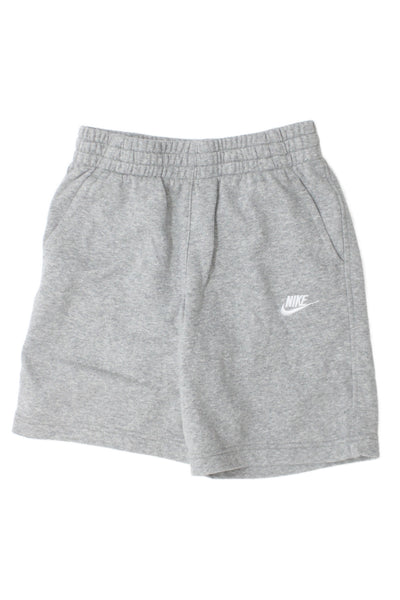 Nike Boys Solid Cotton Blend Elastic Waist Sweat Shorts Gray Size L