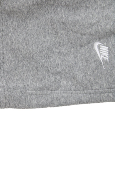 Nike Boys Solid Cotton Blend Elastic Waist Sweat Shorts Gray Size L