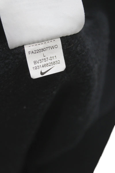Nike Boys Cotton Long Sleeve Pullover Hoodie Black Size L