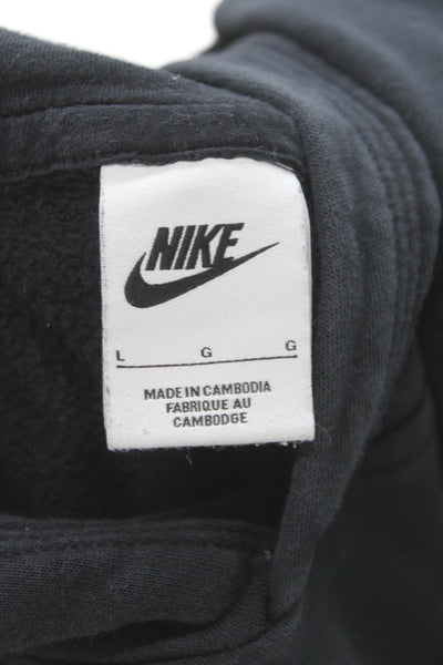 Nike Boys Cotton Long Sleeve Pullover Hoodie Black Size L
