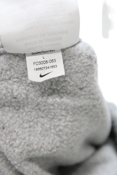 Nike Boys Cotton Blend Elastic Waist Sweatpants Gray Size L