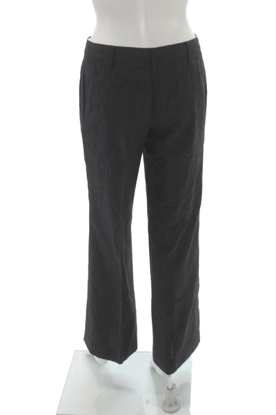 Elie Tahari Women Black Dress Pants Cotton Button Inseam 29 Size S