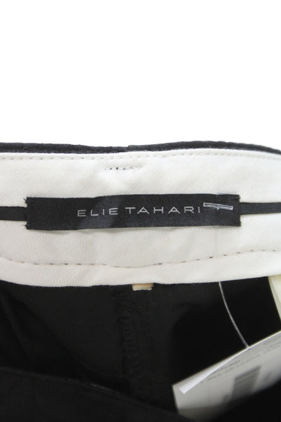 Elie Tahari Women Black Dress Pants Cotton Button Inseam 29 Size S
