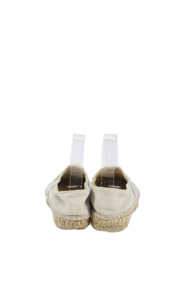 Chanel Women's Round Toe Espadrille Slip-On Loafers Shoes Beige Size 6.5