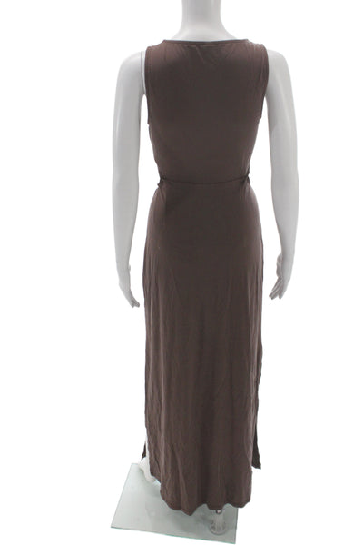 Beyond Yoga Womens Maxi Dress Brown V-Neck Sleeveless Lyocell Size S