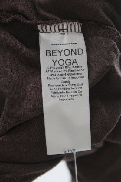 Beyond Yoga Womens Maxi Dress Brown V-Neck Sleeveless Lyocell Size S
