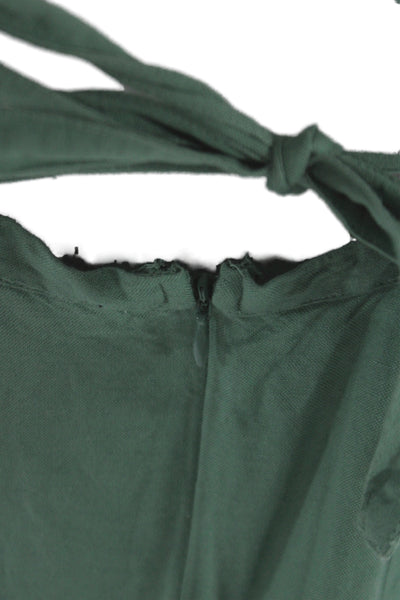 Madewell Womens Sundress Green Linen Square Neck Size 2