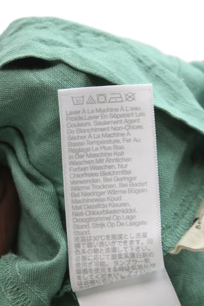 Madewell Womens Sundress Green Linen Square Neck Size 2
