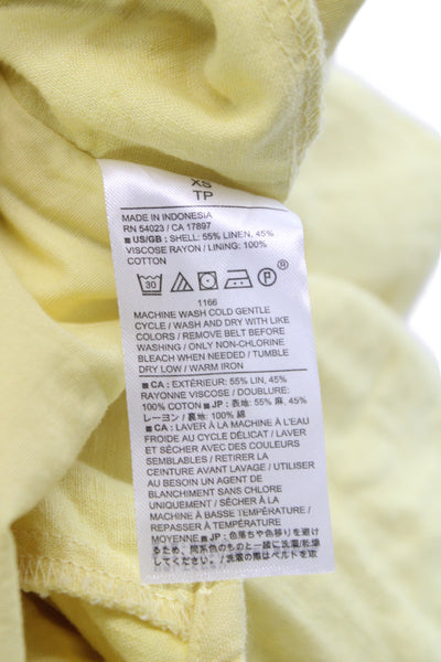 Banana Republic Womens Yellow Halter Sundress Tie Midi Linen Blend Size XS