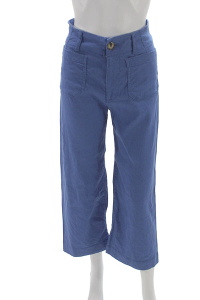 Maeve Anthropologie Women Cropped Blue Linen Pants Size 26