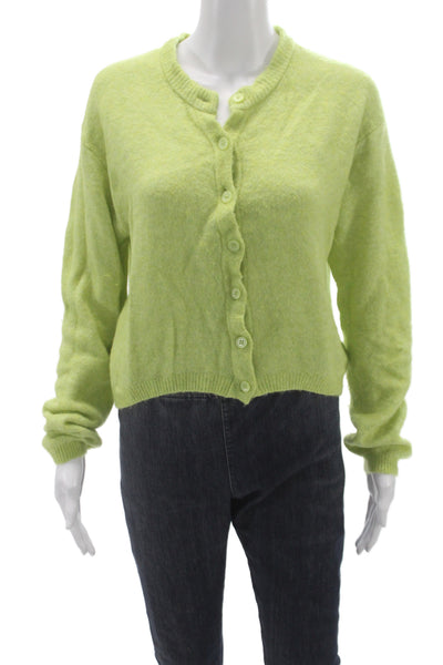 J Crew Womens Cardigan Green Round Neck Long Sleeve Size XS