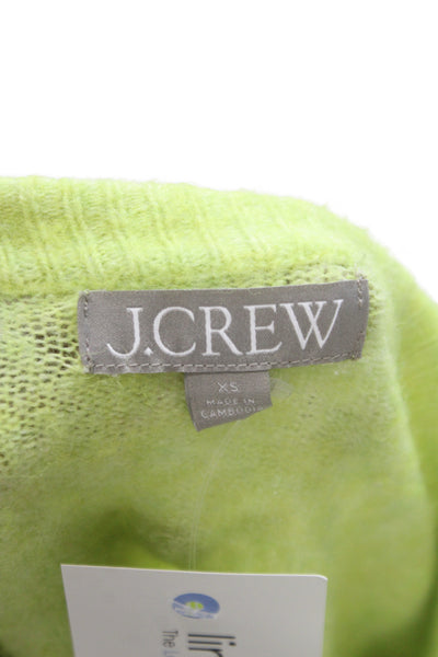 J Crew Womens Cardigan Green Round Neck Long Sleeve Size XS
