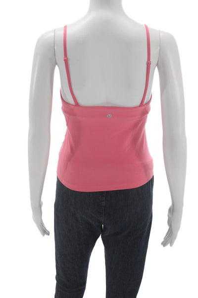 Lululemon Women Pink Nylon Camisole Square Neck Spaghetti Strap Size 6