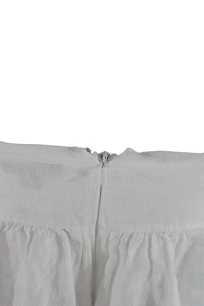 J Crew Women White Linen V Neck Spaghetti Strap Camisole Bohemian Size 2XS
