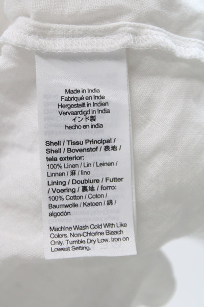 J Crew Women White Linen V Neck Spaghetti Strap Camisole Bohemian Size 2XS