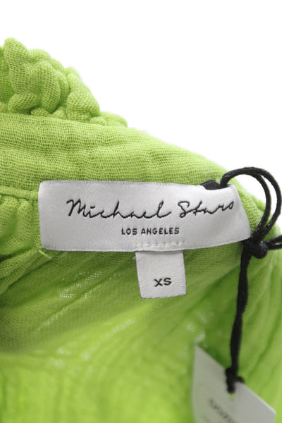 Michael Stars Women Basic Green Halter Tank Cotton Sleeveless Size XS