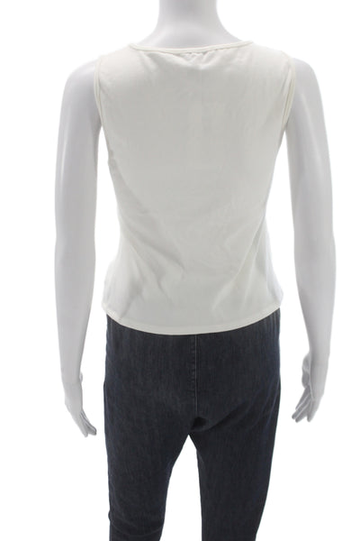Reformation Womens White V-Neck Sleeveless Jersey Tank 88% Cotton Size S
