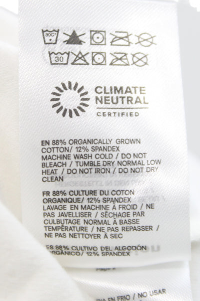 Reformation Womens White V-Neck Sleeveless Jersey Tank 88% Cotton Size S