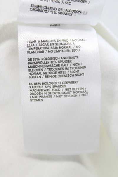 Reformation Womens White V-Neck Sleeveless Jersey Tank 88% Cotton Size S