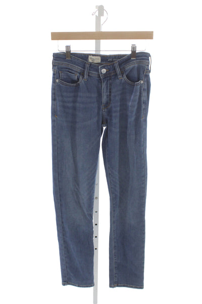 Pilcro Anthropologie Womens Skinny Blue Jeans Mid Rise Cotton Size 26