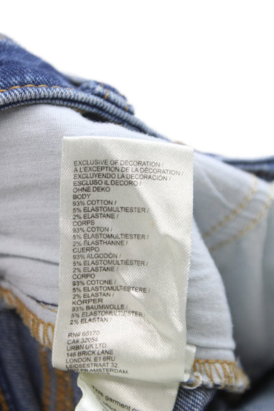 Pilcro Anthropologie Womens Skinny Blue Jeans Mid Rise Cotton Size 26