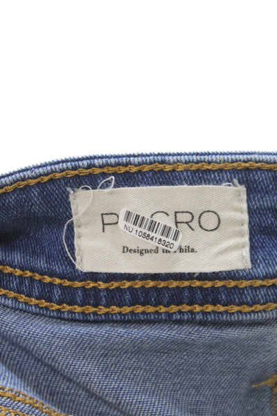 Pilcro Anthropologie Womens Skinny Blue Jeans Mid Rise Cotton Size 26