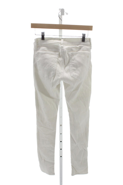 Rag & Bone Jean Womens Skinny White Cotton Jeans Distressed Size 24