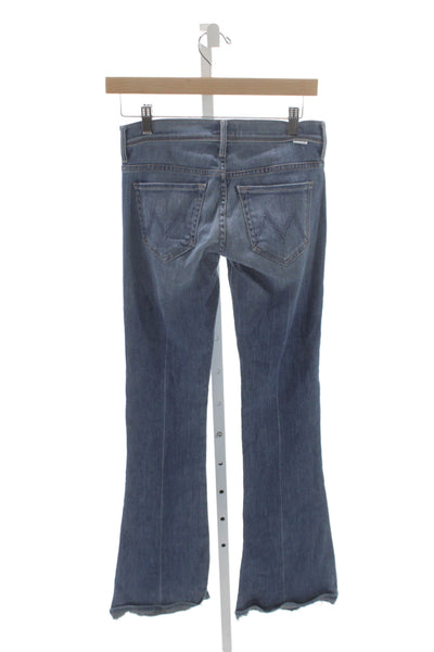 Mother Womens Flared Jeans Blue Mid Rise Button Cotton Inseam 33 Size 24