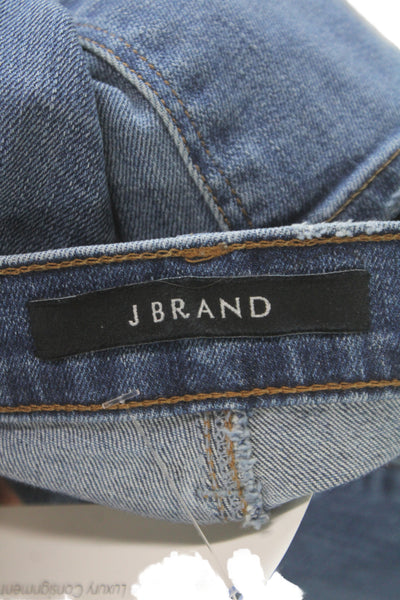 J Brand Women Skinny Distressed Mid Rise Blue Jeans Size 25