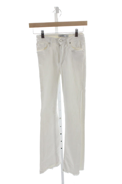 Just Black Women Flared White Cotton Mid Rise Jeans Size 24