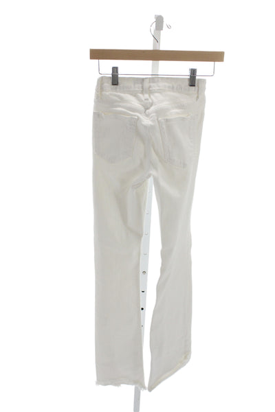 Just Black Women Flared White Cotton Mid Rise Jeans Size 24