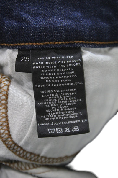 J Brand Womens Skinny Distressed Jeans Blue Cotton Size 25