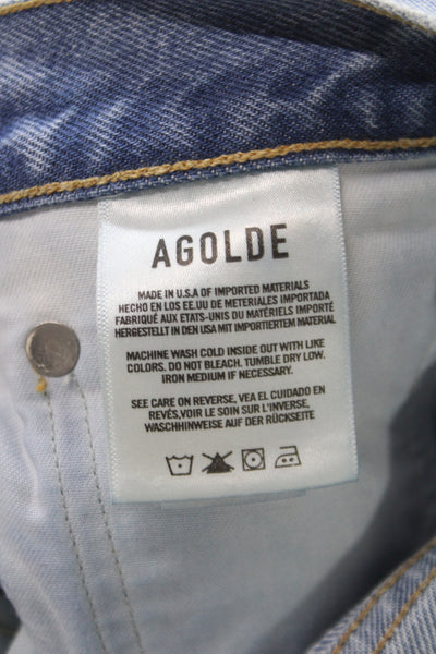 Agolde Womens Straight High Rise Jeans Blue 90s Size 25