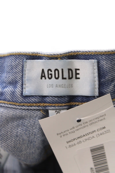 Agolde Womens Straight High Rise Jeans Blue 90s Size 25