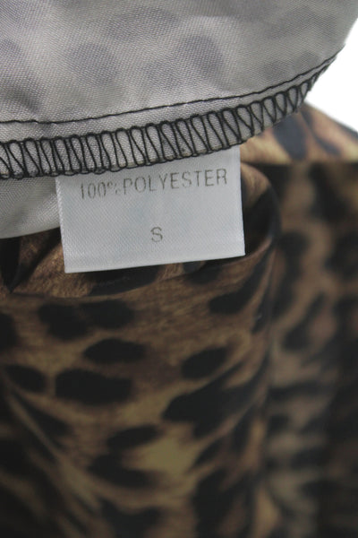 Brooklyn Karma Womens Brown Animal Print Mini Skort 100% Polyester Size S