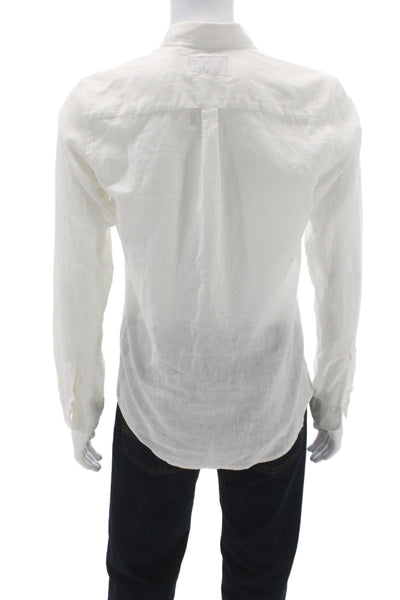 Monteze Molo Mens Collard Button Front Top White Size M