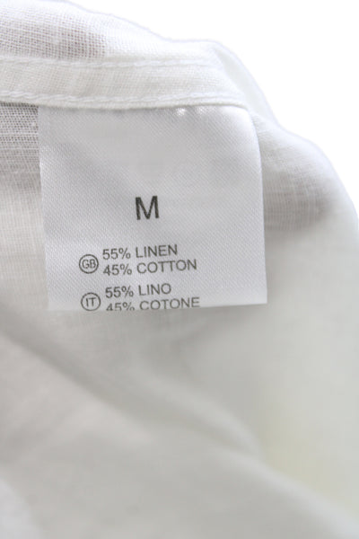 Monteze Molo Mens Collard Button Front Top White Size M
